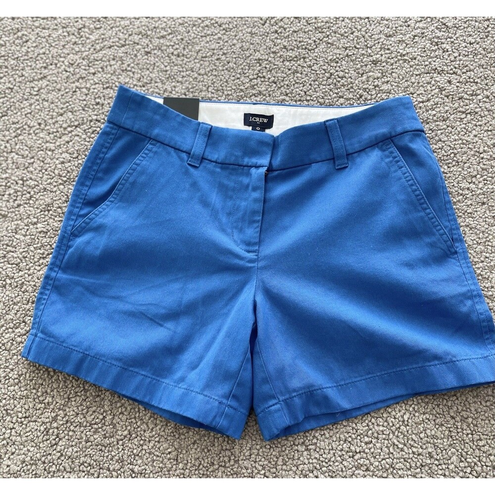J Crew Shorts Womens Size 0 Blue Classic Cotton Preppy Chino 5 Inch Inseam NWT
